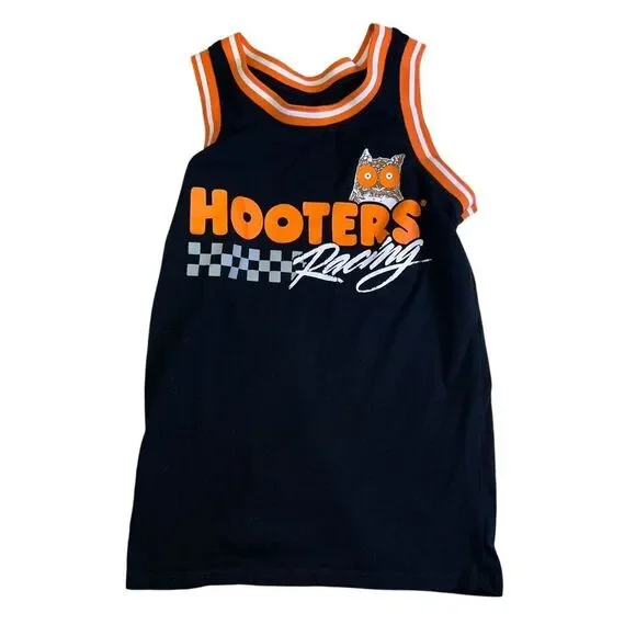 Hooters Racing Tanktop Size Small Black Orange Sleeveless Shirt - Picture 1 of 6